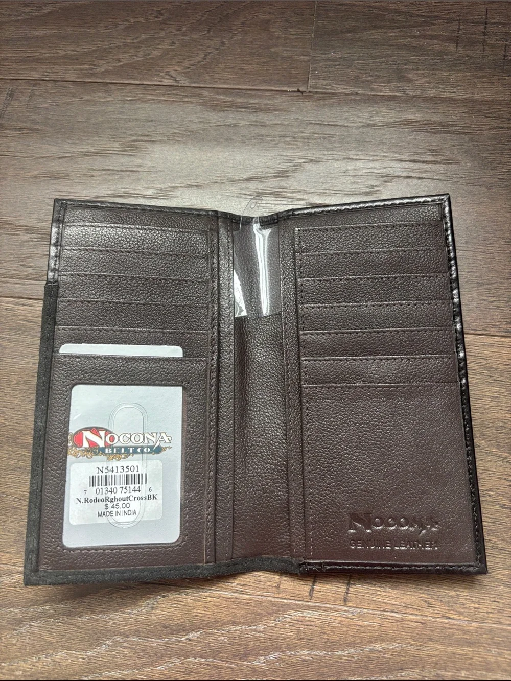 Nocona Genuine Leather Slim Fit,11 card,ID slot,slip pockets,In God We Trust